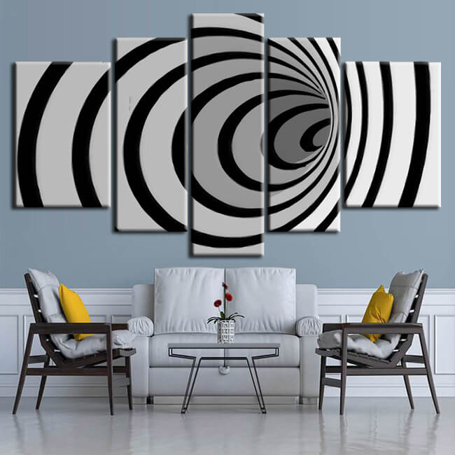 Malen nach Zahlen Abstrakte Kunstmalerei Spirale 5-teilig