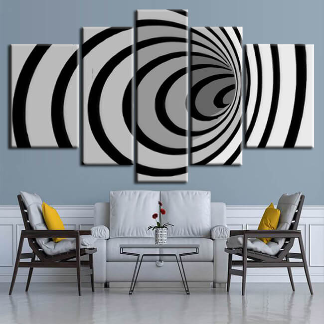 Painting by numbers abstract art painting spiral 5-piece