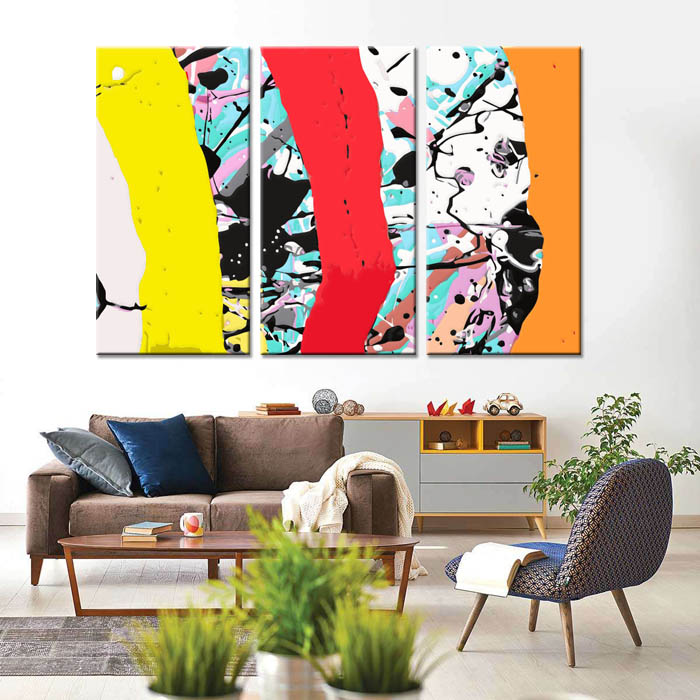 Painting by numbers art abstract 3-piece