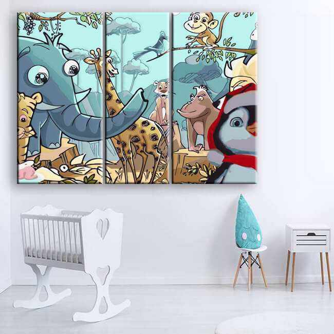 Painting by numbers children motif illustration animals