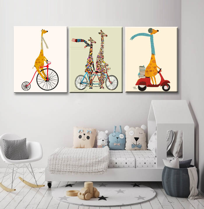 Painting by numbers animals giraffe on scooter