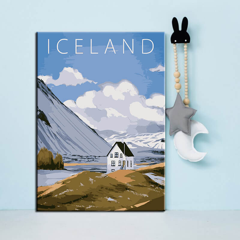 Malen nach Zahlen Kunst Island Landschaft