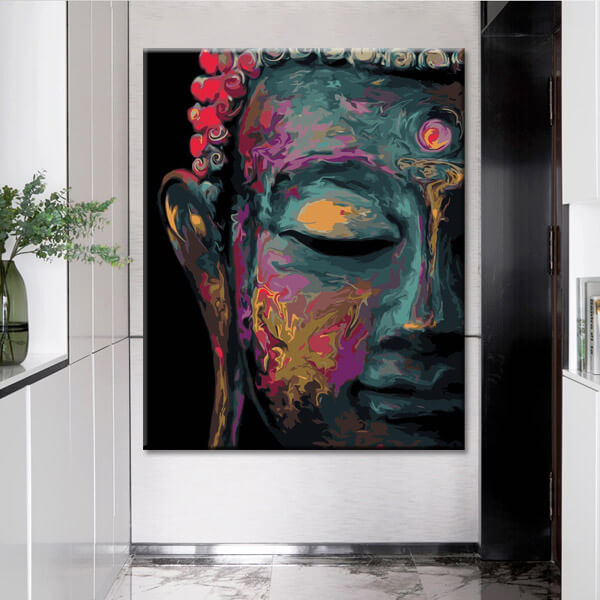Malen nach Zahlen Kunst Lifestyle halbes Buddha-Gesicht