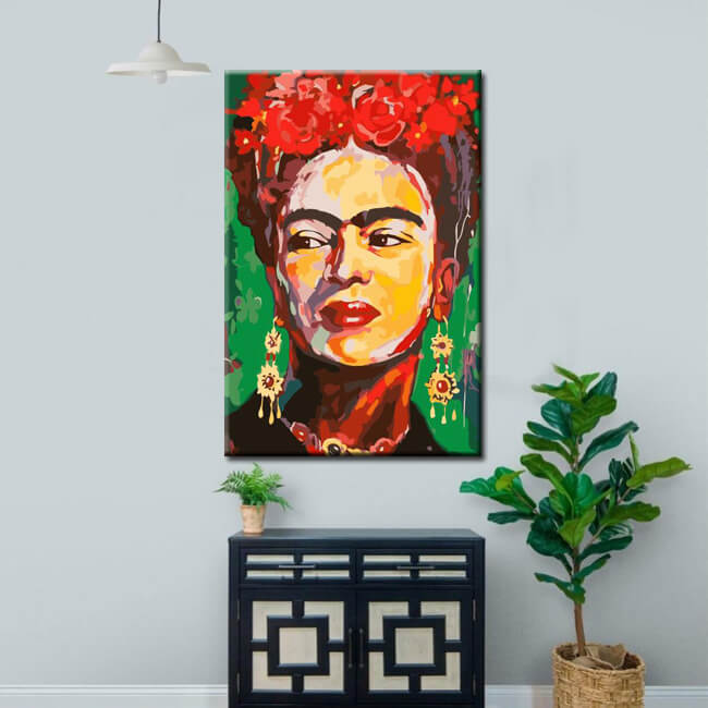 Paint by Numbers portrait of Frida Kahlo