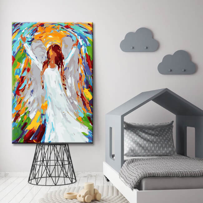 Paint by Numbers colorful guardian angel