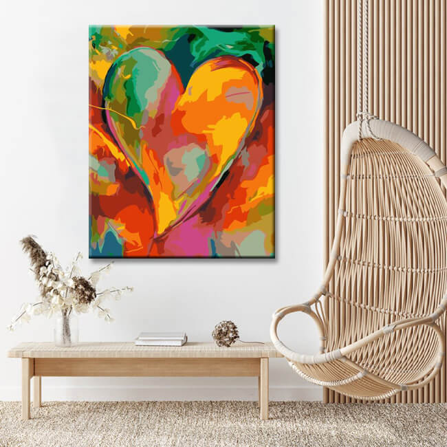 Paint by Numbers colorful heart art