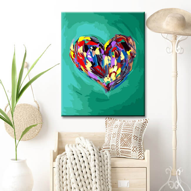 Paint by Numbers colorful pop-art heart