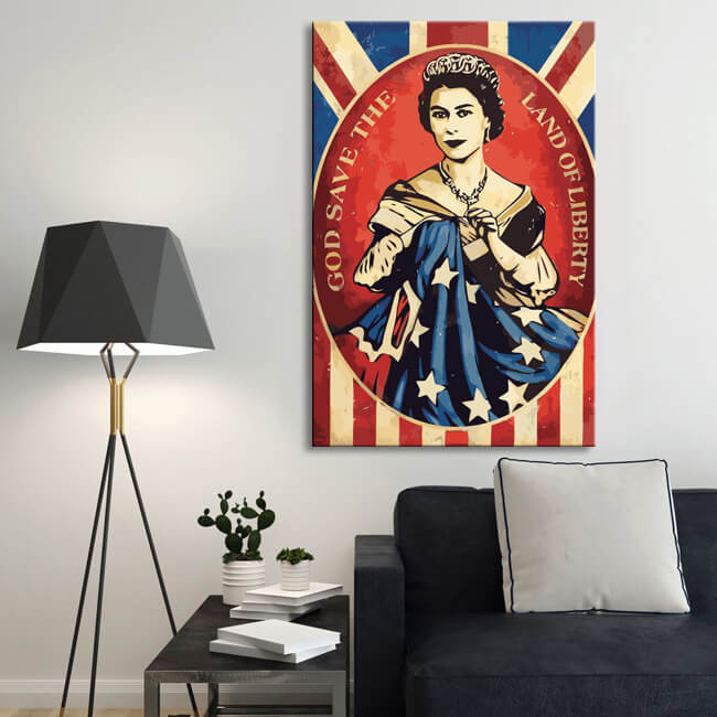 Malen nach Zahlen Queen Königin mit britischen Flagge in der Hand Versand aus DE