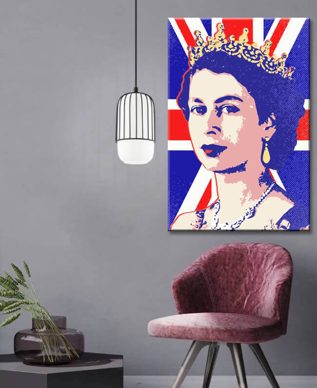 Malen nach Zahlen Britische Flagge Hintergrund Königin Versand aus DE