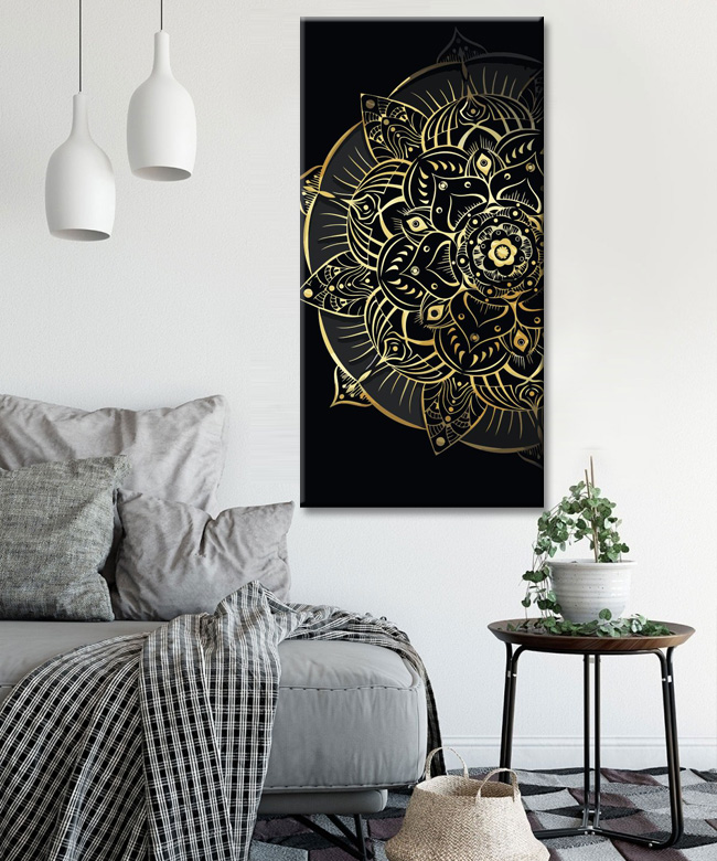 Paint by Numbers golden mandala art