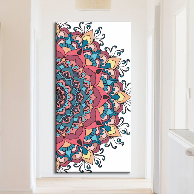 Paint by Numbers colorful mandala on white