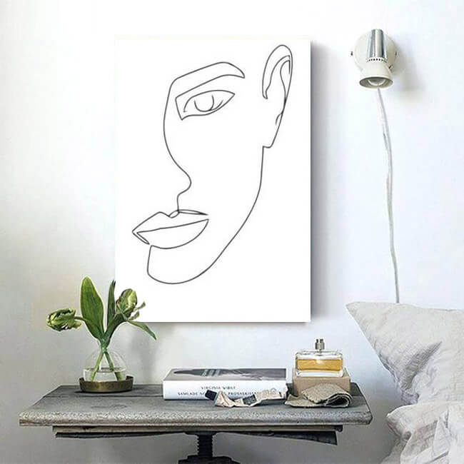 Painting by numbers art minimalism drawing face