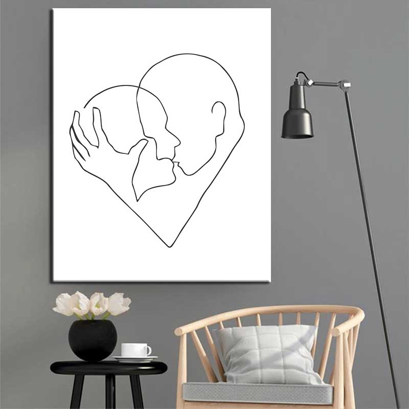 Painting by numbers line sign art silhouette love
