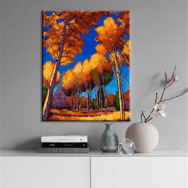 Painting by numbers art nature autumn landscape