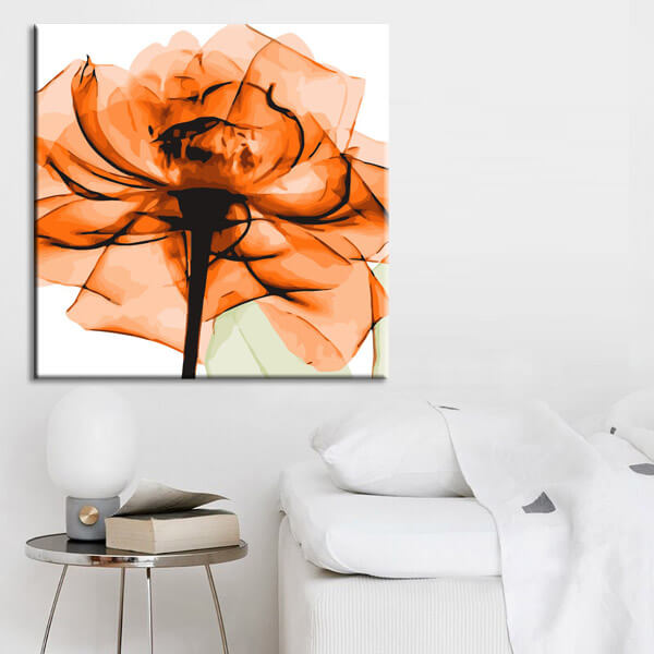 Painting by numbers flowers orange rose