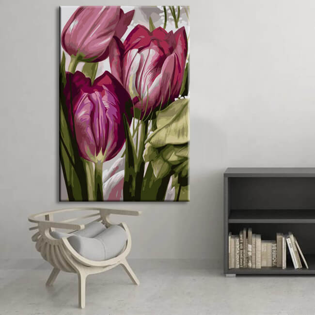 Paint by Numbers purple tulip