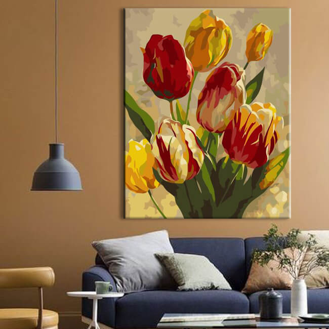 Paint by Numbers tulip bouquet