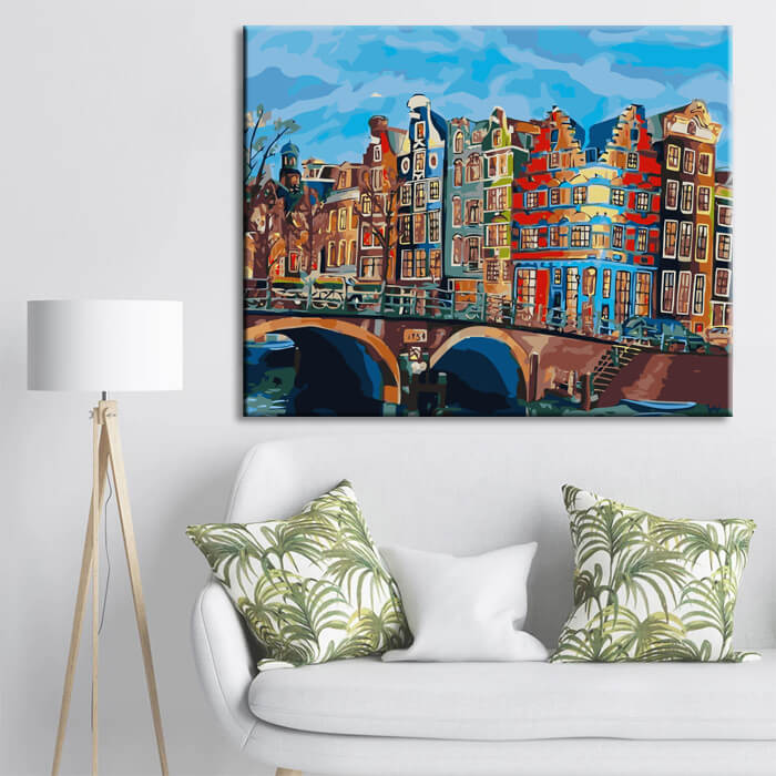 Painting by numbers Netherlands Holland Old Town Amsterdam