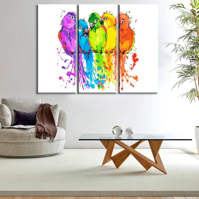 Painting by Numbers Art Animal Colored Parrots