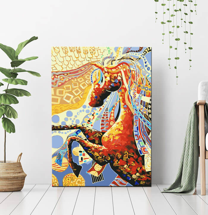 Painting by numbers art animal horse