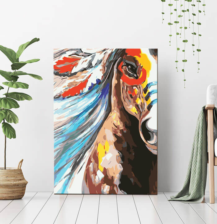 Painting by numbers art animal horse in Indian style