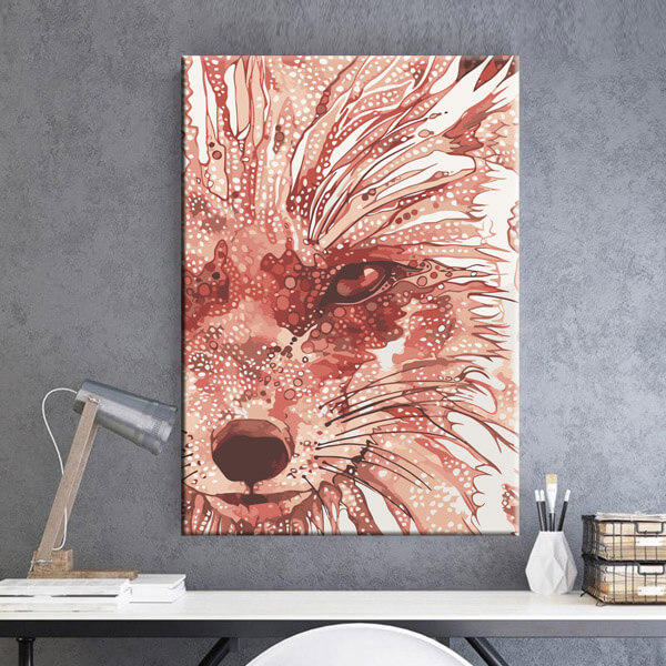 Painting by numbers art animal fox face