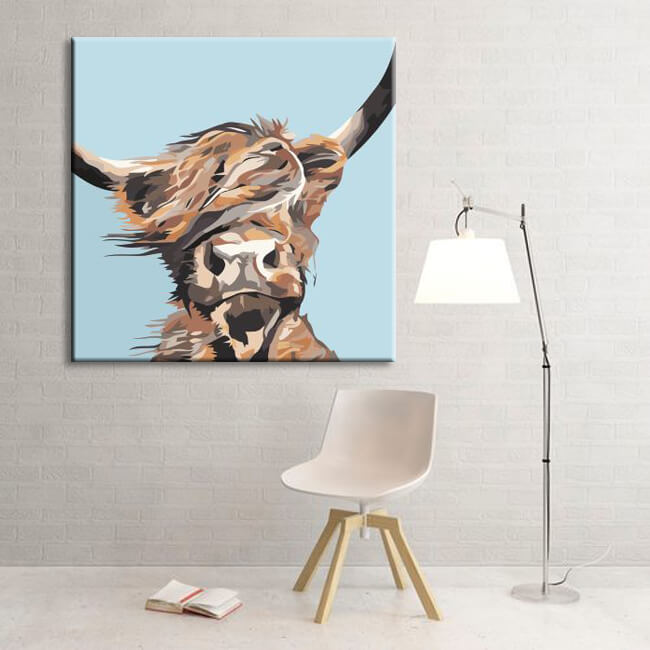 Paint by Numbers highland cow art