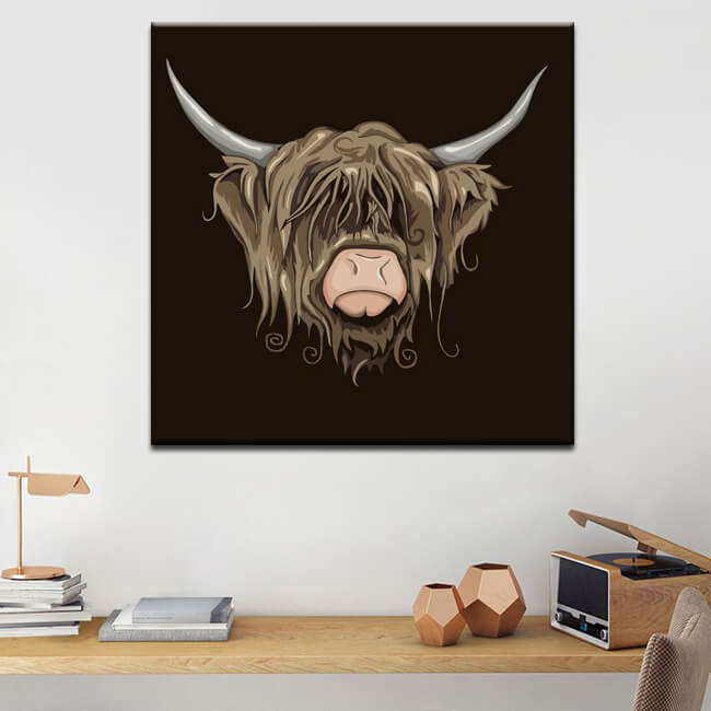 Paint by Numbers highland cow head art