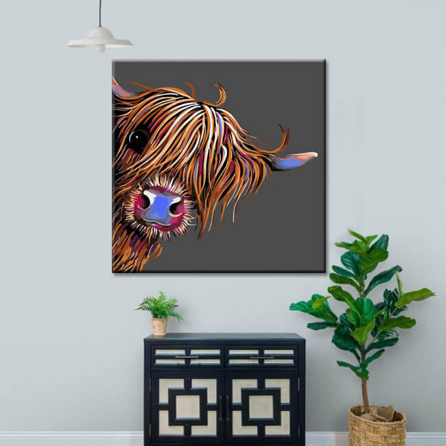 Paint by Numbers big eyes highland cow art