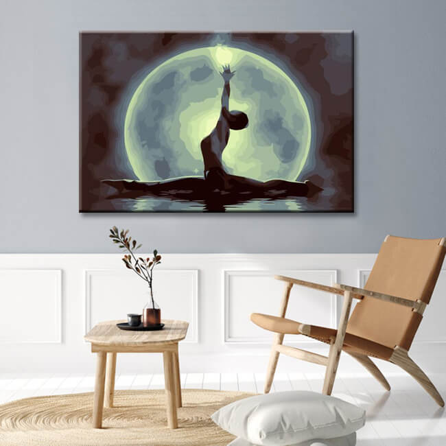 Paint by Numbers yoga in the moon art