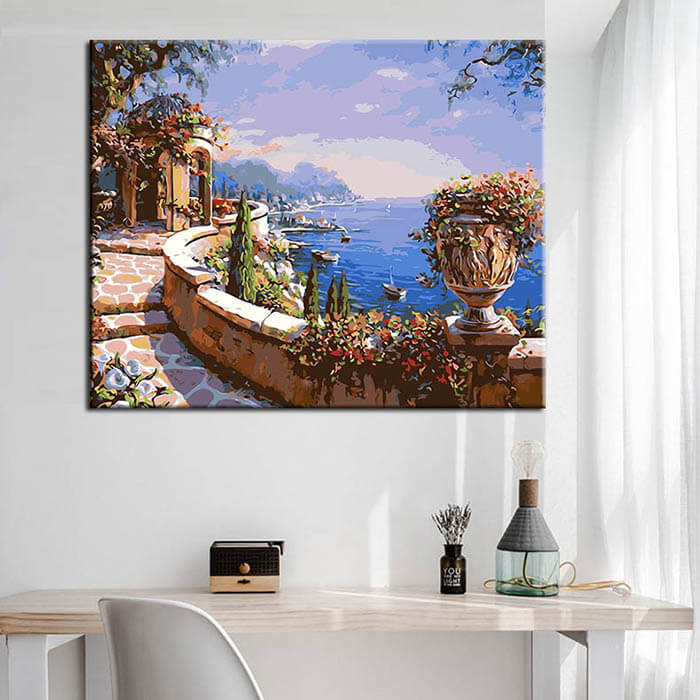 Painting by numbers italian lake