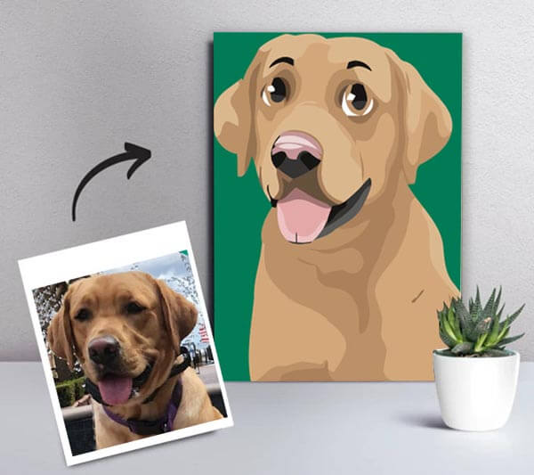 Cartoon Film Style portraits on printed canvas