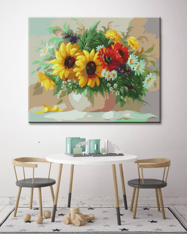 Painting By numbers bouquet of flowers 45