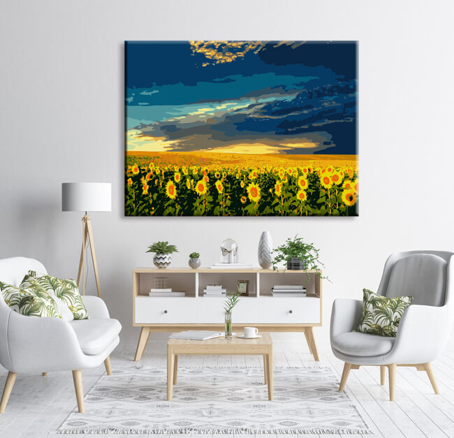 Painting by numbers sunflowerfield