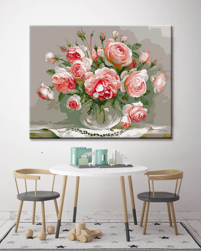 Painting by number bouquet of peonies