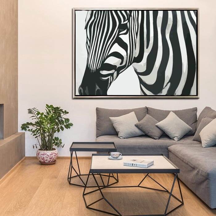 Paint by numbers animals zebra