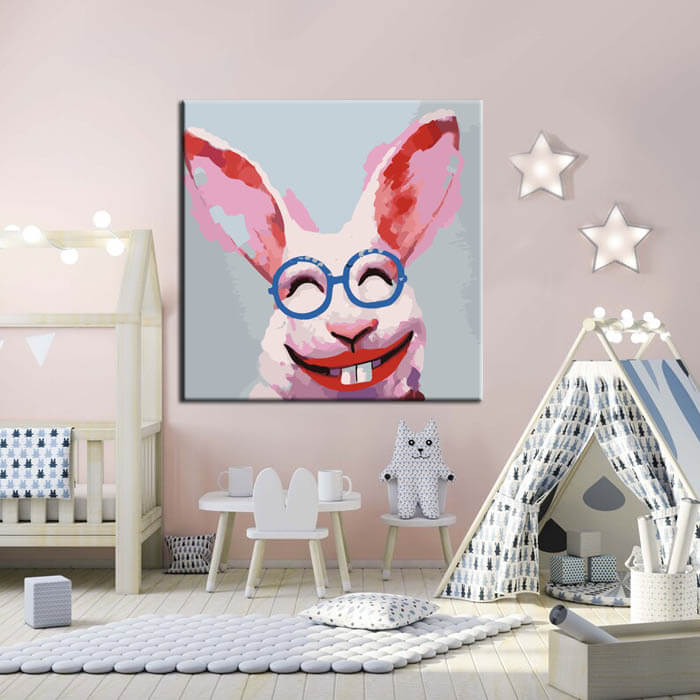 Paint by numbers pink rabbit