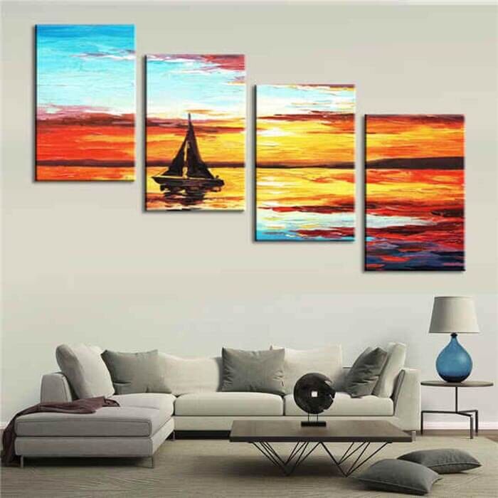 Painting by Numbers Sunrise at Sea - 4 Panel
