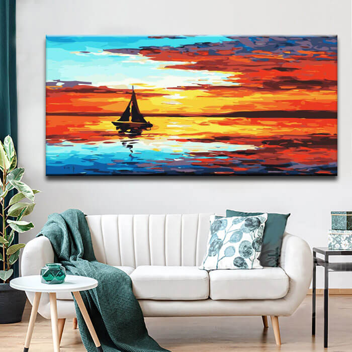 Paint by numbers sailboat sundown