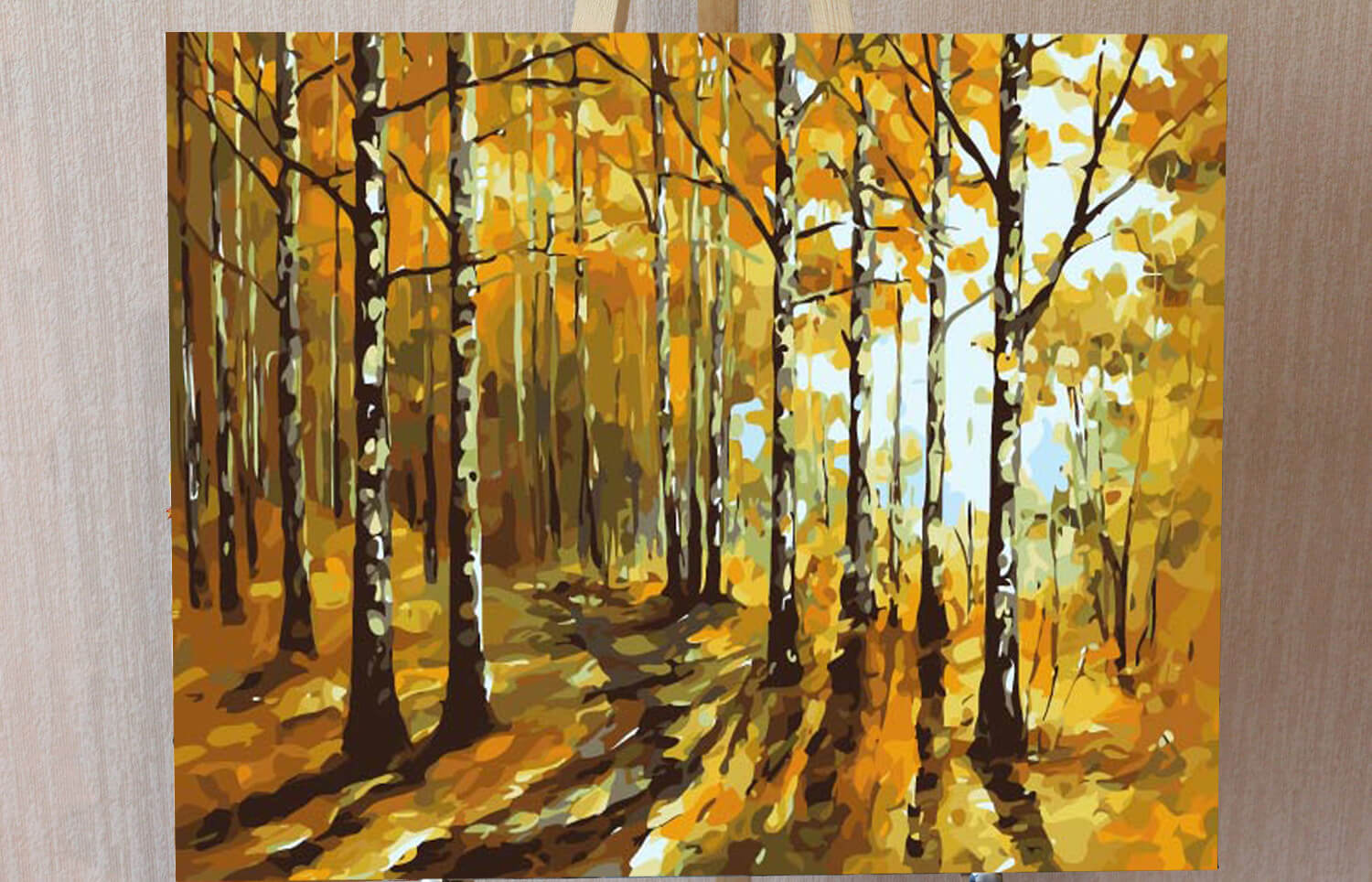 Paint by numbers birch woods