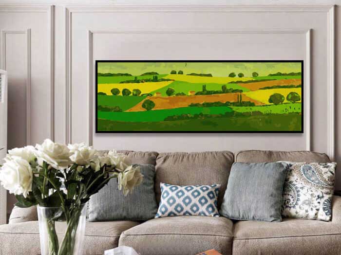 Paint by numbers landscape fields