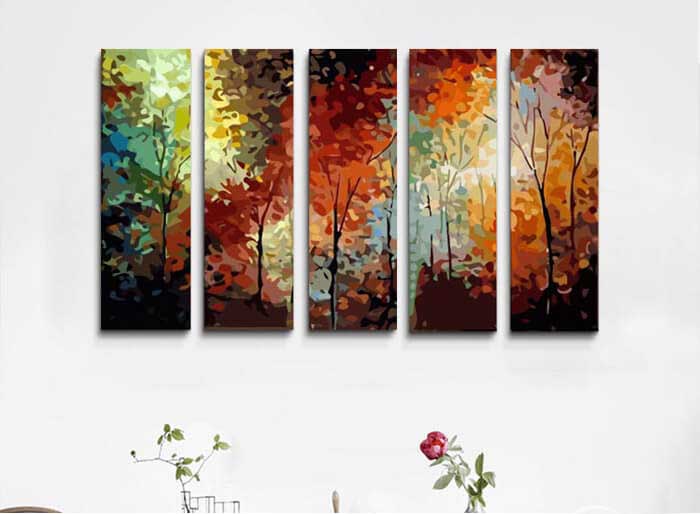 Paint by numbers colorful forest