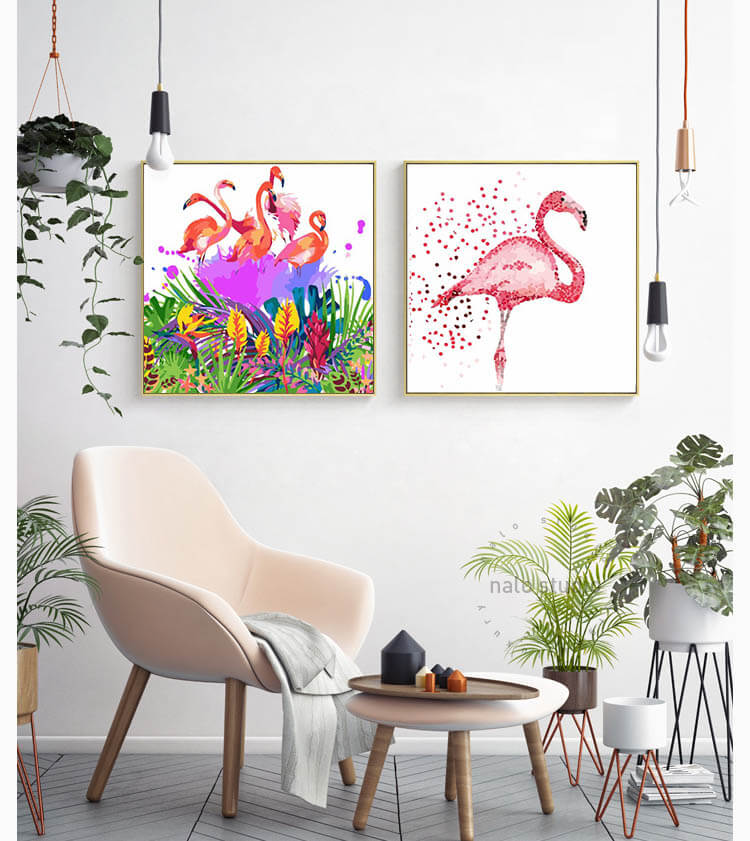 Paint by numbers flamingo points