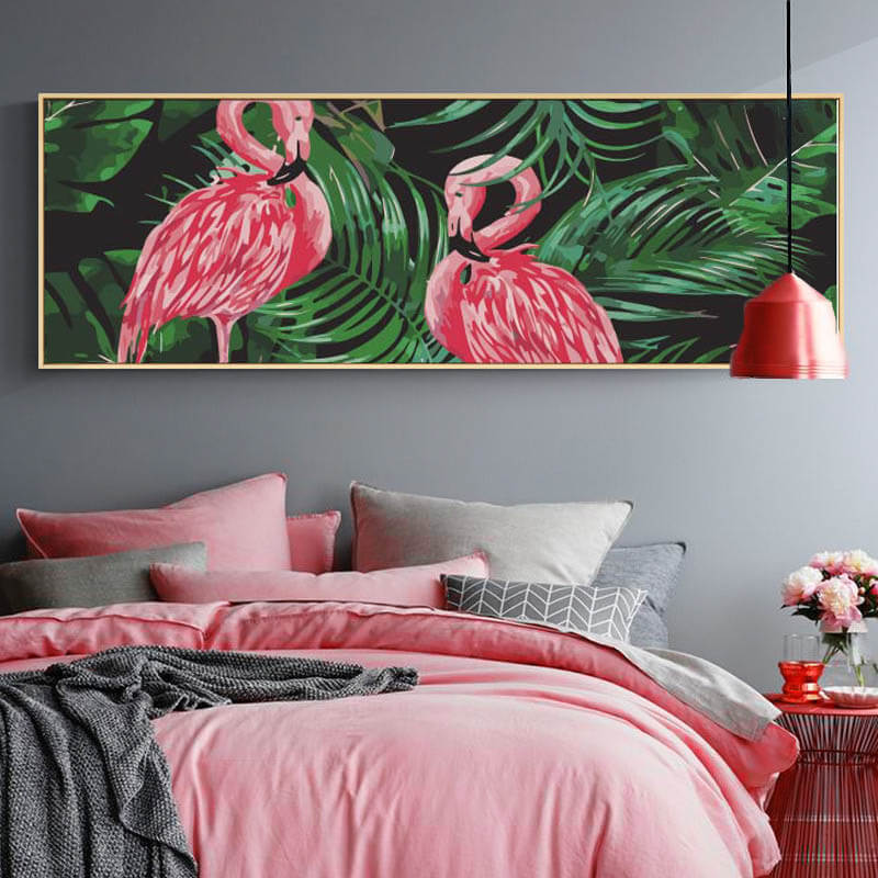 Paint by numbers flamingos