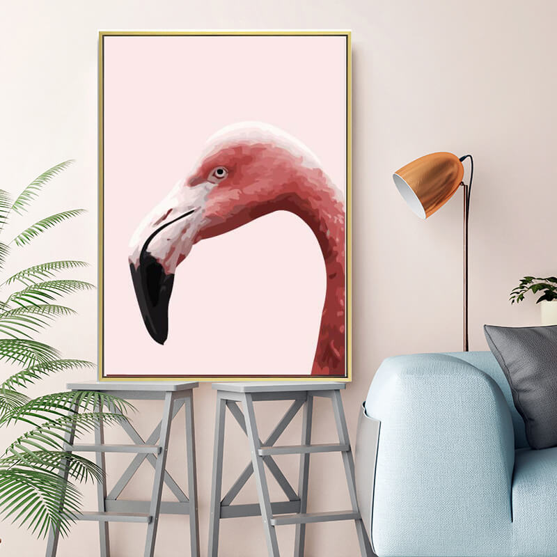 Paint by numbers flamingo portrait