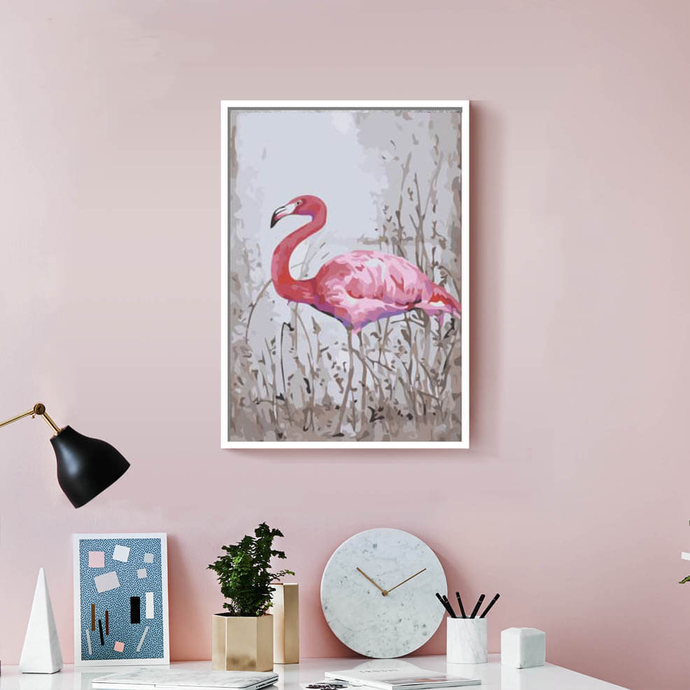 Painting by Numbers Flamingo on the shore