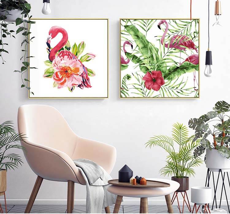 Painting by Numbers Flamingo flowers