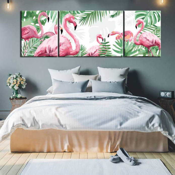 Painting by Numbers Flamingo family - 3 Panel