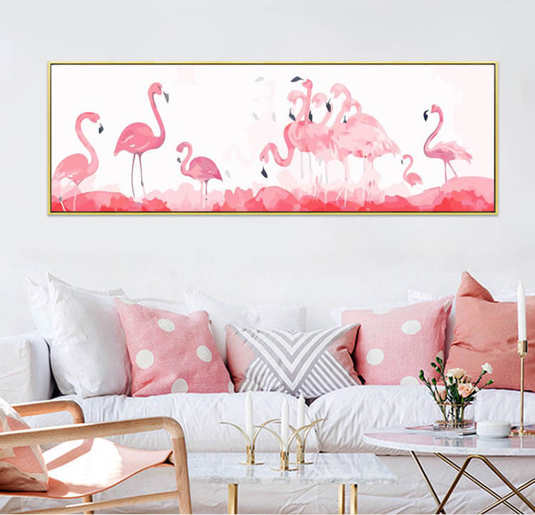 Malen nach Zahlen Flamingos