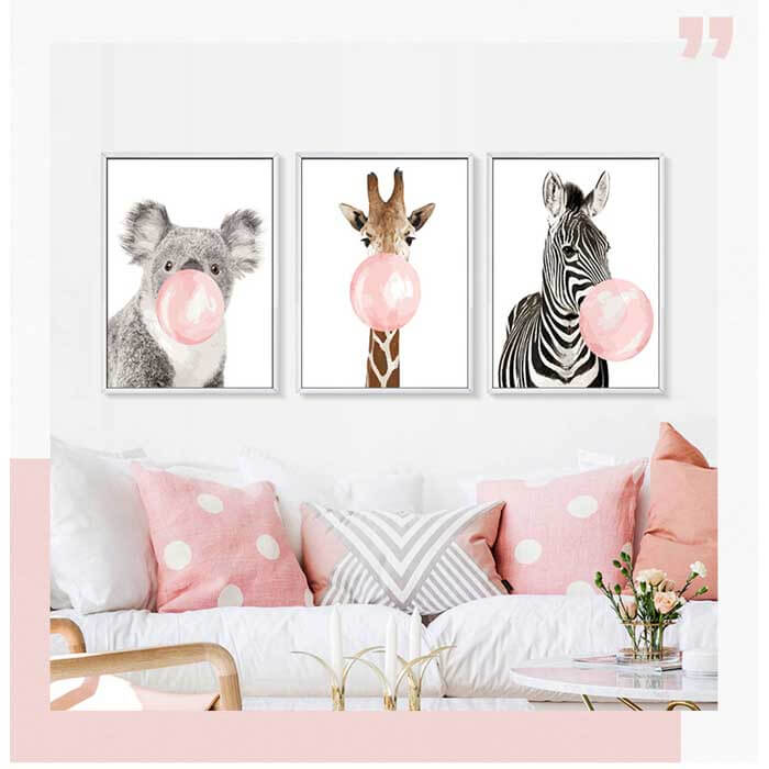 Malen nach Zahlen Kaugummi Zebra Giraffe Koala Baer